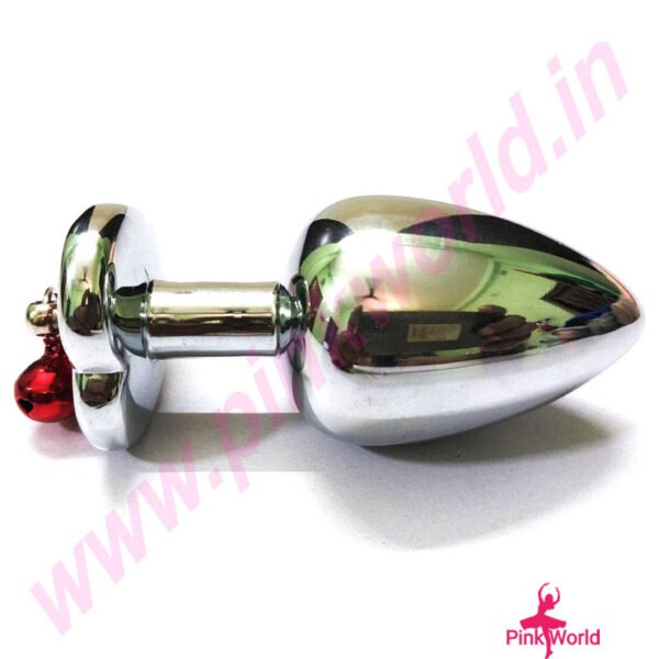 Pure Steel Anal Plug With Red Bells. - Image 2
