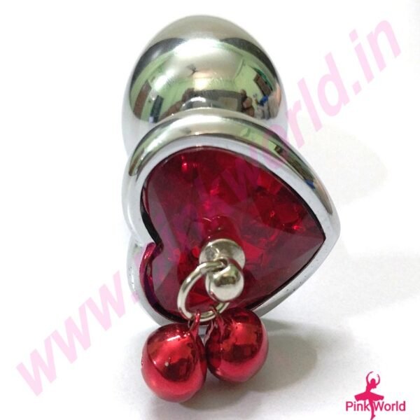 Pure Steel Anal Plug With Red Bells. - Image 4
