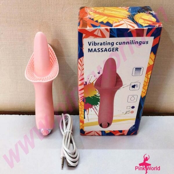 Vibrating Cunnilingus Clitoris Massager-Pink.