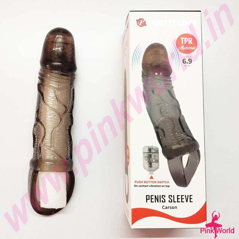 Pretty Love Carson 6.9 Inch Penis Sleeve- Black. - Image 2