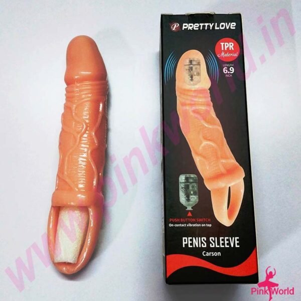 Pretty Love Carson 6.9 Inch Penis Sleeve- Brown. - Image 2