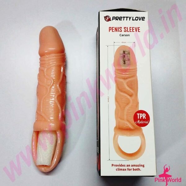 Pretty Love Carson 6.9 Inch Penis Sleeve- Brown. - Image 3