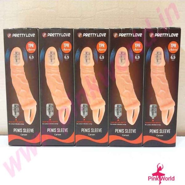 Pretty Love Carson 6.9 Inch Penis Sleeve- Brown. - Image 9