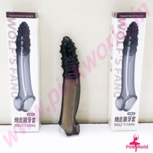 Wolf’s Fang Transparent Black Silicone Condom.